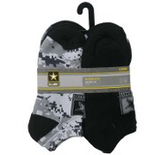 Wholesale - 6pk ARMY DIGI CAMO HC NS SOCKS SIZE 9-11, UPC: 193159217938